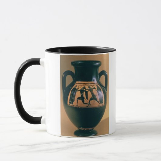 Mug Chiffre noir amphora de grenier dépeignant Theseus (Gauche)