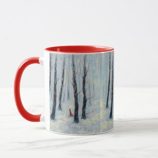 Mug Chiffre semblable à un chapiteau rouge dans une fo (Gauche)