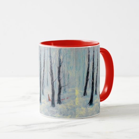 Mug Chiffre semblable à un chapiteau rouge dans une fo (Devant droit)