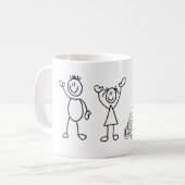 Mug Chiffres amusants de bâton de famille (Devant gauche)