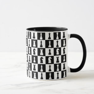 Mug Chiffres du jeu d'échecs Motif noir et blanc