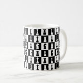 Mug Chiffres du jeu d'échecs Motif noir et blanc (Devant droit)