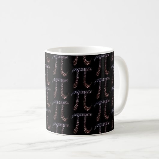 Mug Chiffres mathématiques des symboles Pi de dégradé (Devant droit)