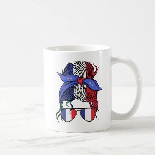 Mug Chignon décoiffé France avec drapeau français (Droite)