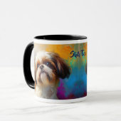 Mug Chih Tzu Dog Peinture impressionniste (Devant gauche)
