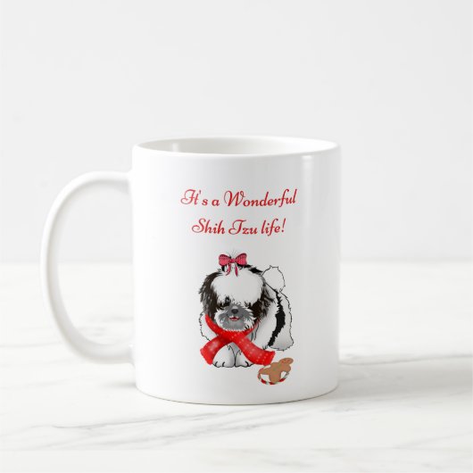 Mug Chih Tzu Messy & Adorable Avec Jouet En Pain D'Enf (Gauche)