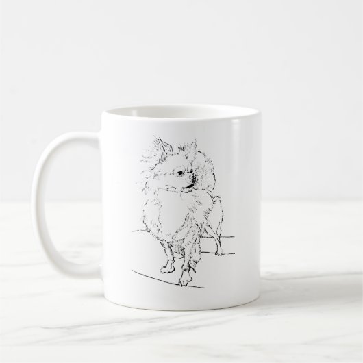 Mug Chihuahua à poils longs – Mug Café Chien (Gauche)