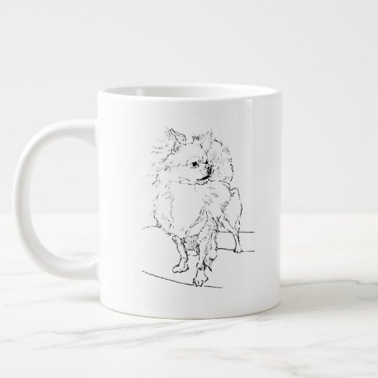 Mug Chihuahua à poils longs – Mug Café Chien (Gauche)