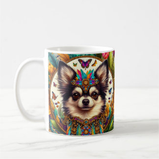 Mug Chihuahua Art Floral Mexicain