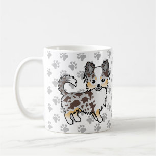 Mug Chihuahua au pelage long et merle chocolat & patte