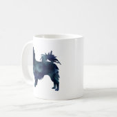 Mug Chihuahua aux cheveux longs Aquarelle Noir Silhoue (Devant gauche)