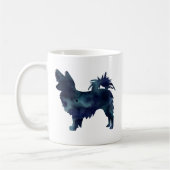 Mug Chihuahua aux cheveux longs Aquarelle Noir Silhoue (Gauche)