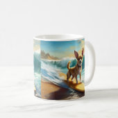 Mug Chihuahua Beach Surf Peinture (Devant droit)