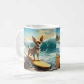 Mug Chihuahua Beach Surf Peinture (Devant gauche)