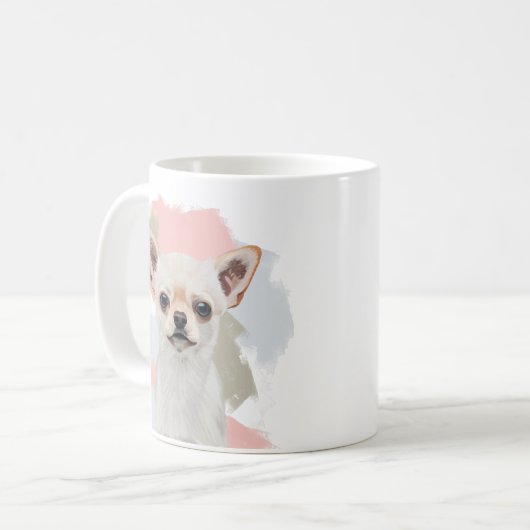 Mug Chihuahua blanc mou (Devant gauche)