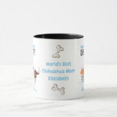 Mug Chihuahua chéri avec patchs Anniversaire CHIEN MOM (Centre)