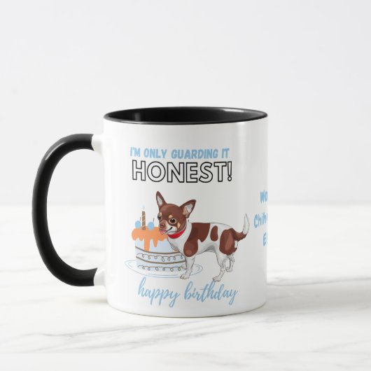 Mug Chihuahua chéri avec patchs Anniversaire CHIEN MOM (Gauche)