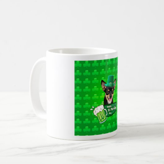 Mug Chihuahua Chien Chiot Chiot St. Patrick's Day Clov (Devant gauche)