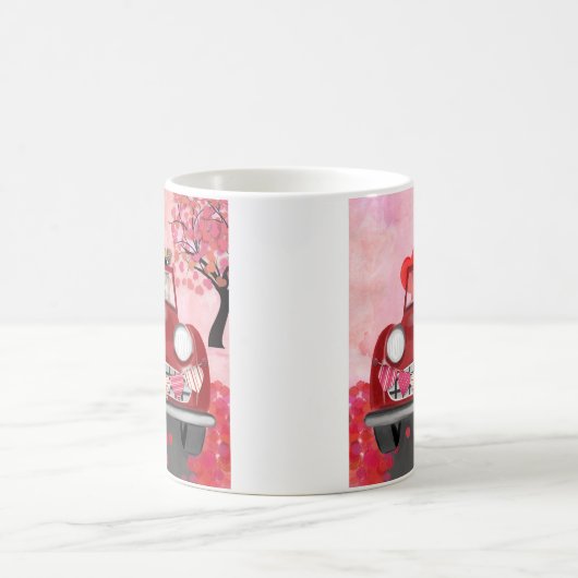 Mug Chihuahua Chien voiture avec les coeurs Valentine' (Centre)