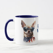 Mug Chihuahua Chig, Drapeau patriotique américain (Gauche)