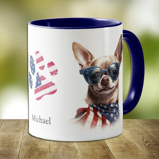Mug Chihuahua Chig, Drapeau patriotique américain