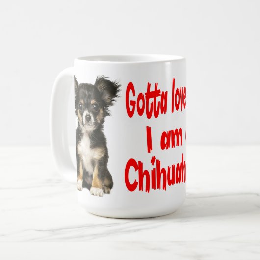 Mug Chihuahua Chiot Chiot Coquelicot Loin Rouge (Devant gauche)