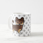 Mug Chihuahua Chocolat Et Brun Clair À Poils Longs Chi (Devant gauche)