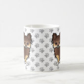 Mug Chihuahua Chocolat Et Brun Clair À Poils Longs Chi (Centre)