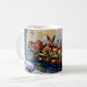 Mug Chihuahua Christmas Boat Holiday (Devant gauche)