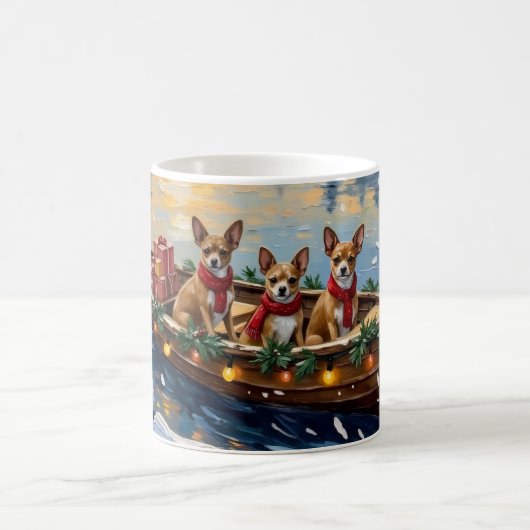 Mug Chihuahua Christmas Boat Holiday (Centre)