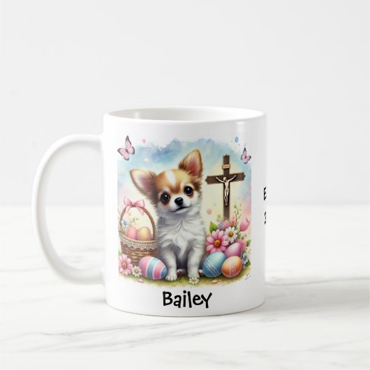 Mug Chihuahua de Pâques personnalisé (Gauche)