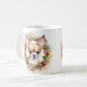 Mug Chihuahua Fête de la couronne de Noël Coupe (Devant gauche)