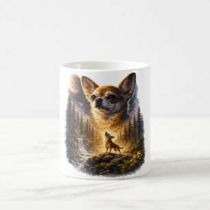 Mug Chihuahua hurlant à la Lune Vintage , Rétro 90s