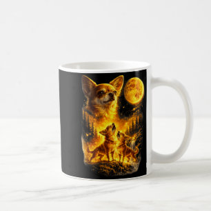 Mug Chihuahua hurle à la lune vintage drôle trois
