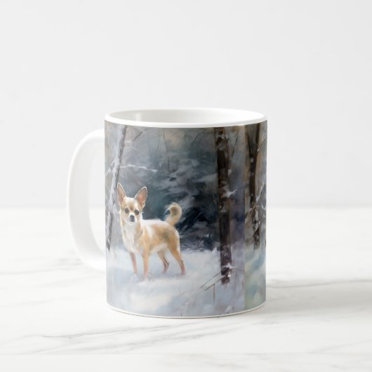Mug Chihuahua Laisser neiger Noël (Devant gauche)
