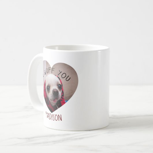 Mug Chihuahua mignon wua vous aimez Saint Valentin pho (Devant gauche)
