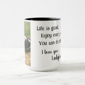 Mug Chihuahua noir blanc avec inspiration Rose orange (Centre)