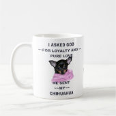 Mug Chihuahua noir et feu brodé (Gauche)