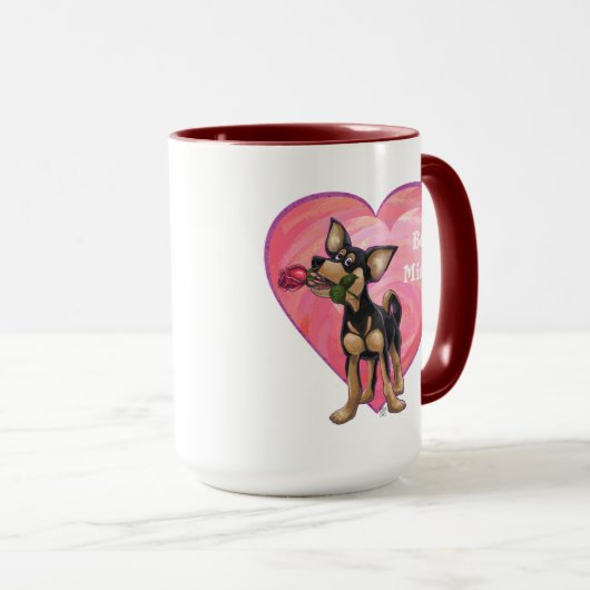 Mug Chihuahua Saint-Valentin (Devant droit)