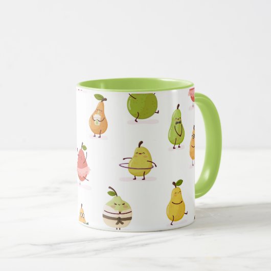 Mug Children's pattern of fun pears (Devant droit)