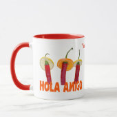 Mug Chili Peppers Hola Amigo Funny personnalisable (Gauche)