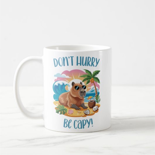 Mug Chill Capybara Beach Vibes - Ne vous dépêchez pas  (Gauche)