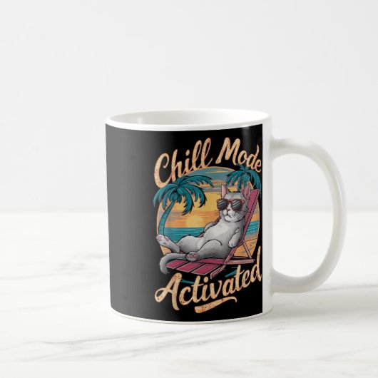Mug Chill Mode Chat Activé Avec Gles Sur La Plage (Droite)