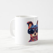 Mug Chillhuahua Style Bohème Chihuaha Avec Sunglasse (Devant gauche)