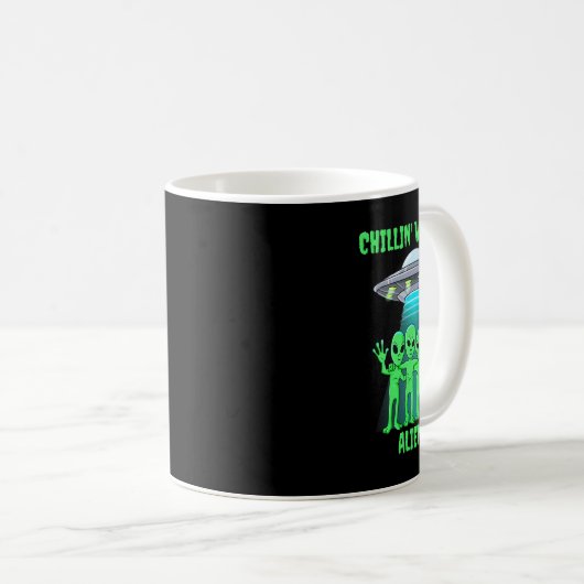 Mug Chillin Avec Mes Aliens Halloween Garçons Filles E (Devant droit)