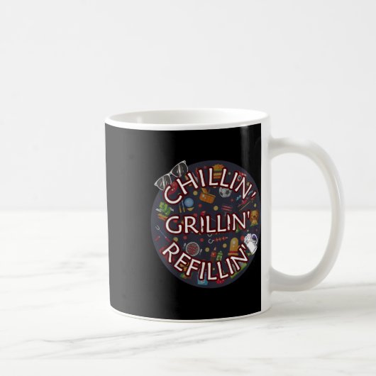 Mug Chillin Grillin Refillin Crazy Funny Beer Bbq (Droite)