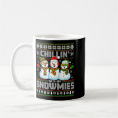 Mug Chillin With My Snowmies Funny Xmas Snowman Christ (Gauche)