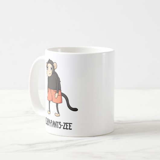 Mug Chim-Pants-Zee Funny Chimpanzé Singe Pun (Devant gauche)