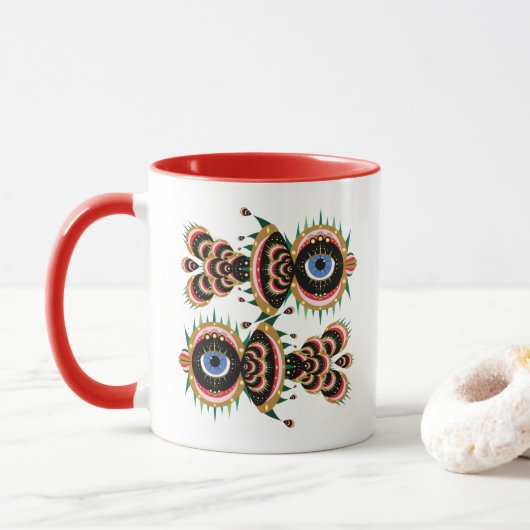 Mug Chimera - Poisson Oiseau Boug Rouge (Avec donut)