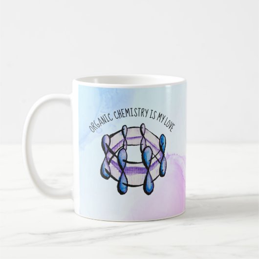 Mug Chimie biologique Love Molecule Enseignant (Gauche)